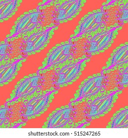 Abstract seamless pattern for new design work with handmade doodle. Zentangle inspired art style.