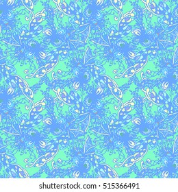 Abstract seamless pattern for new design work with handmade doodle. Zentangle inspired art style.