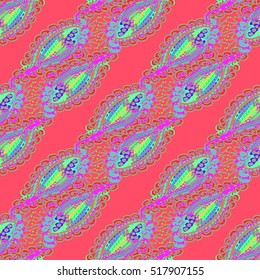 Abstract seamless pattern for new design work with handmade doodle. Zentangle inspired art style.