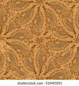 Abstract seamless pattern for new design work with handmade doodle. Zentangle inspired art style.