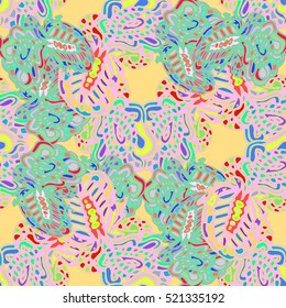 Abstract seamless pattern for new design work with handmade doodle. Zentangle inspired art style.