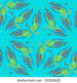 Abstract seamless pattern for new design work with handmade doodle. Zentangle inspired art style.