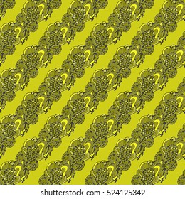 Abstract seamless pattern for new design work with handmade doodle. Zentangle inspired art style.