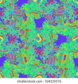 Abstract seamless pattern for new design work with handmade doodle. Zentangle inspired art style.