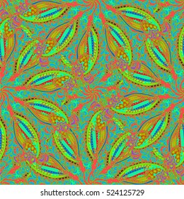 Abstract seamless pattern for new design work with handmade doodle. Zentangle inspired art style.