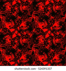 Abstract seamless pattern for new design work with handmade doodle. Zentangle inspired art style.