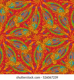 Abstract seamless pattern for new design work with handmade doodle. Zentangle inspired art style.