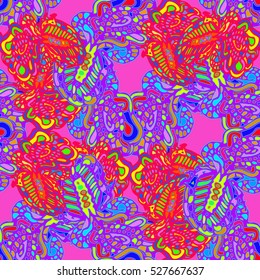 Abstract seamless pattern for new design work with handmade doodle. Zentangle inspired art style.