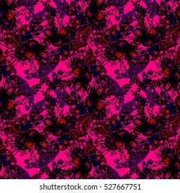 Abstract seamless pattern for new design work with handmade doodle. Zentangle inspired art style.