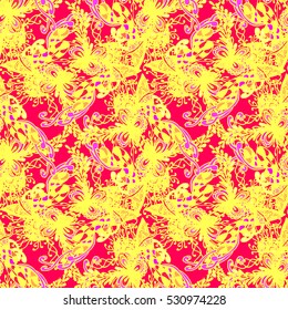 Abstract seamless pattern for new design work with handmade doodle. Zentangle inspired art style.