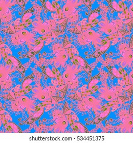 Abstract seamless pattern for new design work with handmade doodle. Zentangle inspired art style.