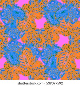 Abstract seamless pattern for new design work with handmade doodle. Zentangle inspired art style.