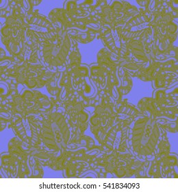 Abstract seamless pattern for new design work with handmade doodle. Zentangle inspired art style.