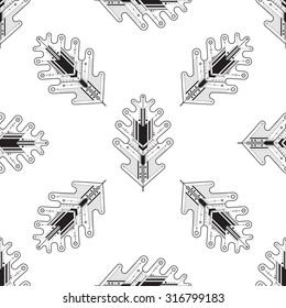 Abstract seamless pattern with oak leaves