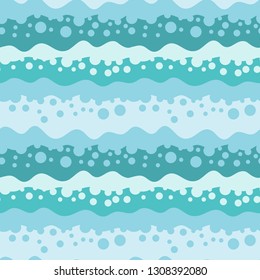 Abstract seamless pattern with ocean waves. Sea wave blue background. Modern vector design. Wallpaper in high resolution