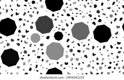 Abstract seamless pattern with octagon symbols. Creative leopard backdrop. Vector illustration on white background