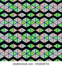 Abstract seamless pattern on black background. Modern design for textile print or decoration.