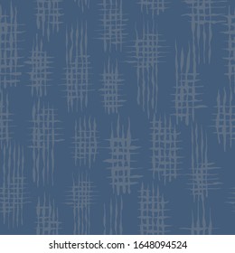 Abstraktes, nahtloses Muster auf blauem Hintergrund. Moderner Geschenkkartenhintergrund, Poster, Plakatvorlage, Landing-Page, Buchumschlag, Banner, Social-Media-Beiträge. Vektorillustration.