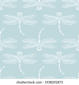Abstraktes, nahtloses Muster auf blauem Hintergrund. Eleganter abstrakter Hintergrund. Oberflächenmuster-Design. Moderne, trendige Vektorkunst. Moderne Kunst, einzelne Vektorgrafik. Blauer abstrakter Hintergrund.