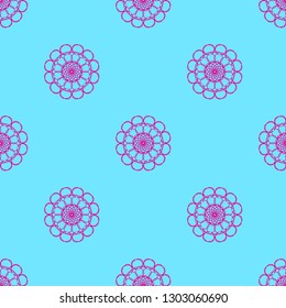 Abstract seamless pattern on the cyan background