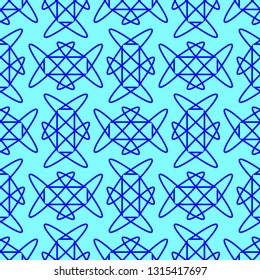 Abstract seamless pattern on the cyan background