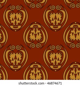 Abstract seamless pattern on dark red background - vector illustration. You can use it to fill your own background.