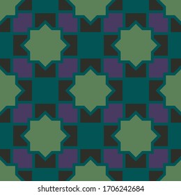 Abstract seamless pattern on dirty green background.