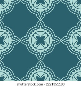Resumen de patrón sin fisuras sobre fondo esmeralda verde, ilustración vectorial para el diseño textil y de decoración