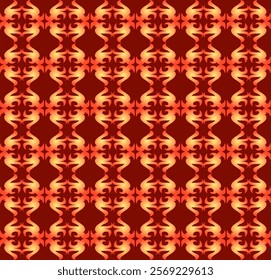 Abstract seamless pattern on red background