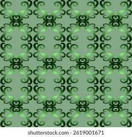 Abstract seamless pattern on a soft green background