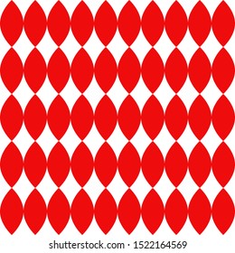 Abstract seamless pattern. On a white background are red ovals. Print for paper or textile. Vector illustration.