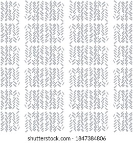 Abstract seamless pattern on a white background. Texture of soft gray threads. Stock vector illustration.