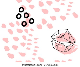 Abstract seamless pattern on white background. Suitable for printing on paper and fabric. Vector hand-drawn illustration
