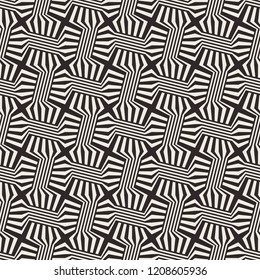 Abstract seamless pattern. Optical illusion of volume and movement of geometric shapes.