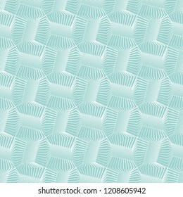 Abstract seamless pattern. Optical illusion of volume and movement of geometric shapes.