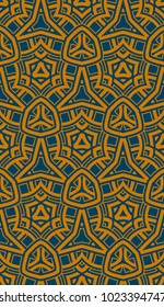 Abstract seamless pattern of orange and blue shades