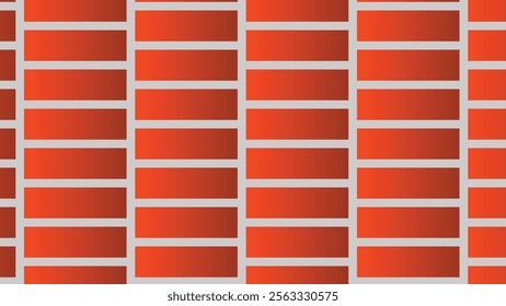 Abstract seamless pattern of orange bricks with white grout. Modern geometric background for design, wallpaper, or texture.