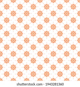 Abstract Seamless Pattern Orange Doodle Geometric Figures Background Vector