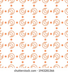 Abstract Seamless Pattern Orange Doodle Geometric Figures Background Vector
