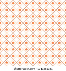 Abstract Seamless Pattern Orange Doodle Geometric Figures Background Vector