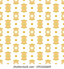 Abstract Seamless Pattern Orange Doodle Background Vector