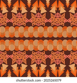 Resumen de patrón sin fisuras, color de tono anaranjado, parecido al patrón de la tribu, para el patrón de tela o decoración o diseño de cubierta o papel de envoltura.