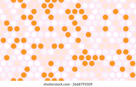 Abstractas patrón transparente de círculos naranjas y blancos sobre un fondo rosa pálido.  Ideal para el diseño textil, fondos de Sitio web o marca moderna.