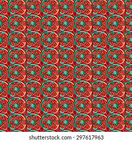 Abstract seamless pattern of oranges. Fruit background.