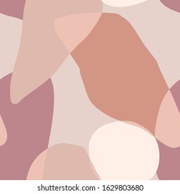 Abstract seamless pattern with organic blob pastel shapes. Vector illustration