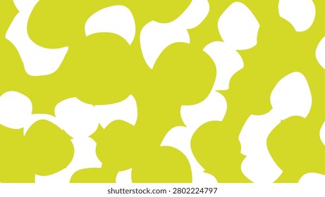 Abstract Seamless Pattern with Organic Chartreuse Green and White Shapes for Modern Design Background. Abstack vektor EPS illustration.