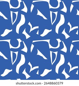 Abstrai o padrão sem emenda com formas de corte orgânico. Colagem monocromática moderna com silhuetas artísticas. Perfeito para papel de embrulho, papel de parede, têxtil, tecido, embalagem e design digital 