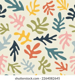 Abstract seamless pattern with organic nature shapes. Trendy modern vector hand draw print for wrapping paper, textile printing, wallpaper.