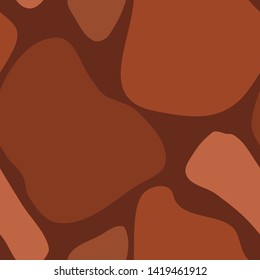 Abstract seamless pattern with organic shapes in warm earthy colors - brown, orange, terracotta, pastel pink. Trendy and stylish wallpaper, textile, branding and packaging design, modern wall art.