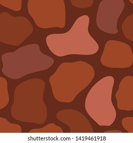 Abstract seamless pattern with organic shapes in warm earthy colors - brown, orange, terracotta, pastel pink. Trendy and stylish wallpaper, textile, branding and packaging design, modern wall art.